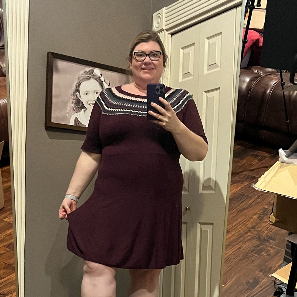 Torrid Sweater Dress Fair Isle Neck Design Size 4X